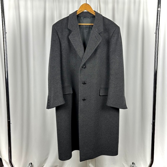 Vintage 50' 60’s ‘James Street’ Long Wool and Cashmere Peacoat in Grey - M/L - Picture 1 of 13